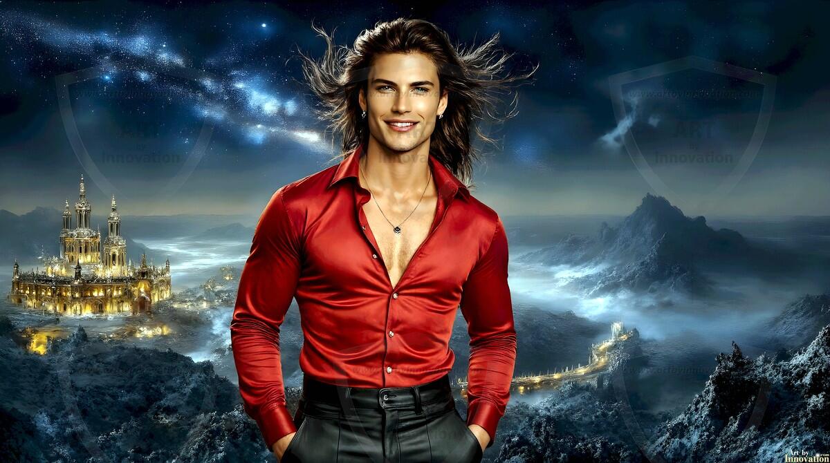 AI-generated Golden City Young Men — beautiful handsome young men in their teens and 20s on balconies overlooking a majestic golden heavenly city. 349 images by Jeff Dupler.