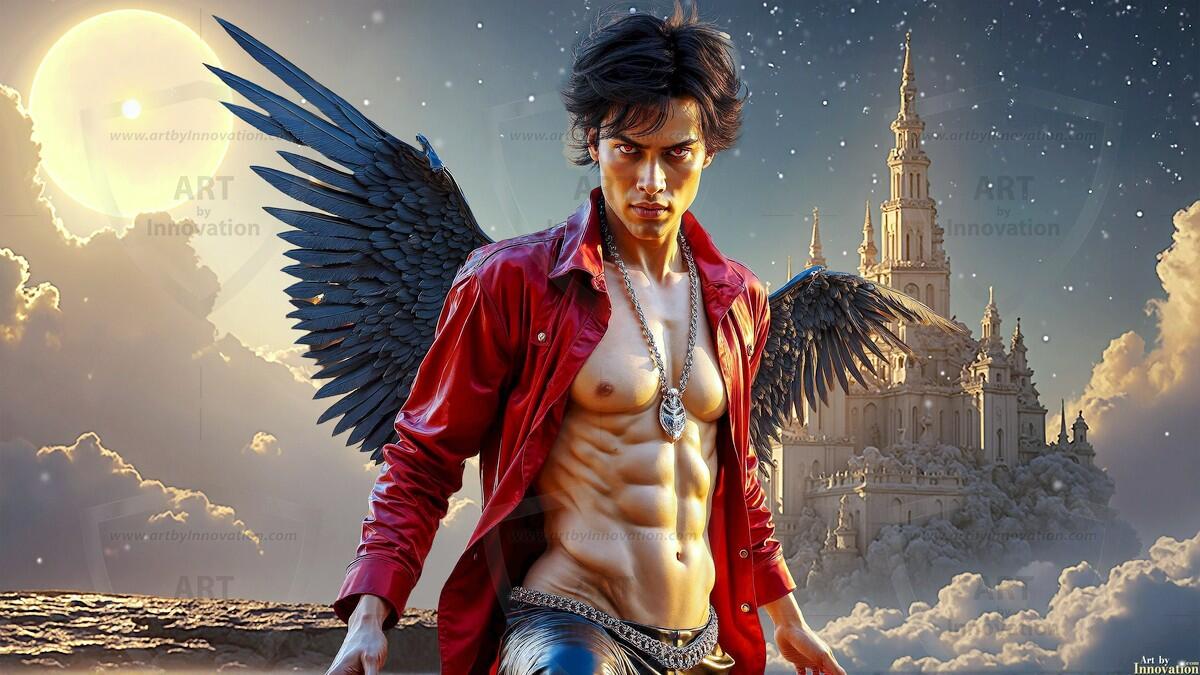 AI-generated Golden City Young Men — beautiful handsome young men in their teens and 20s on balconies overlooking a majestic golden heavenly city. 349 images by Jeff Dupler.
