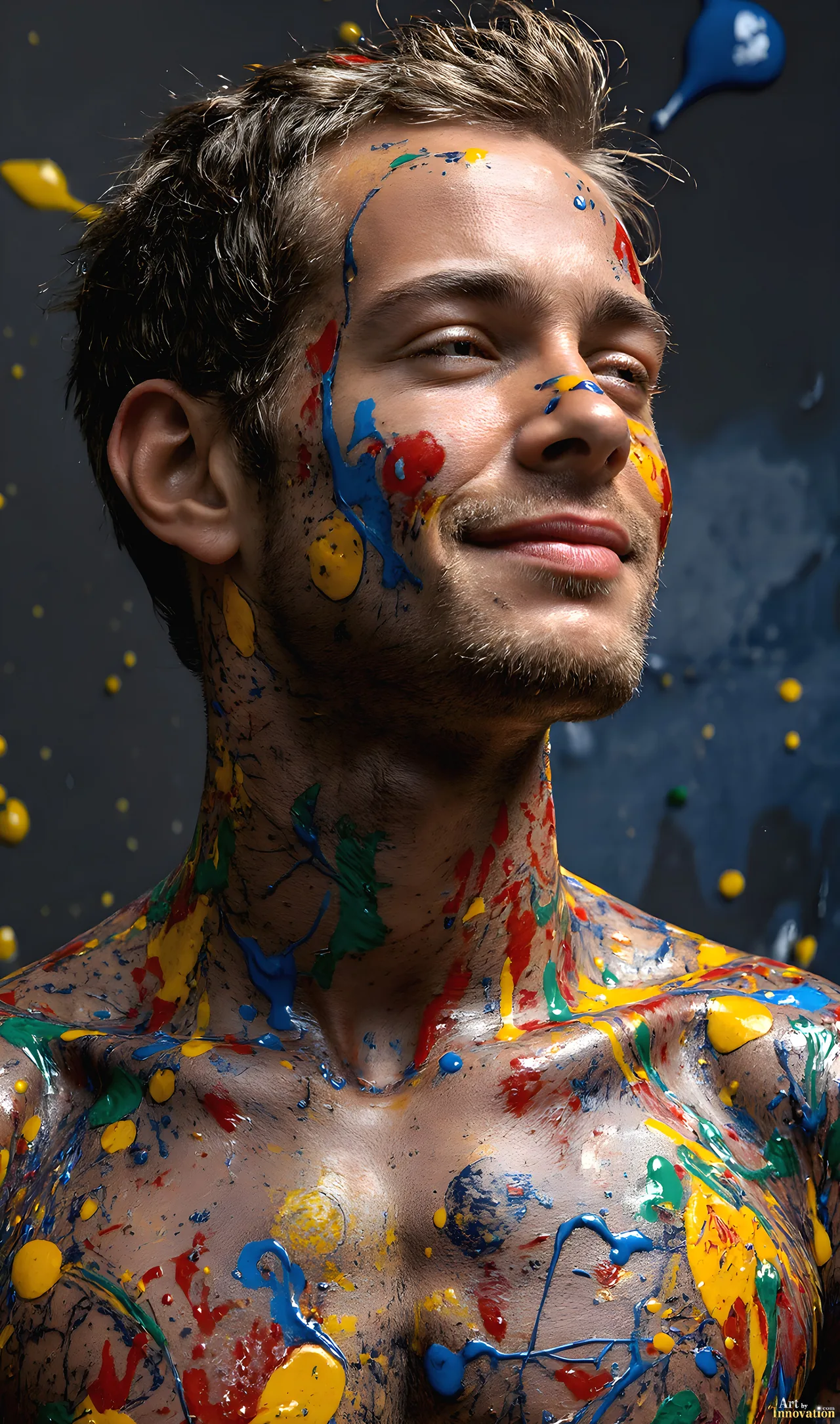 Colorful Happy Male Faces Art Gallery