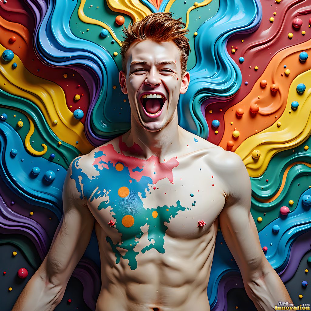 Body Paint Splat Fun - AI Abstract Art