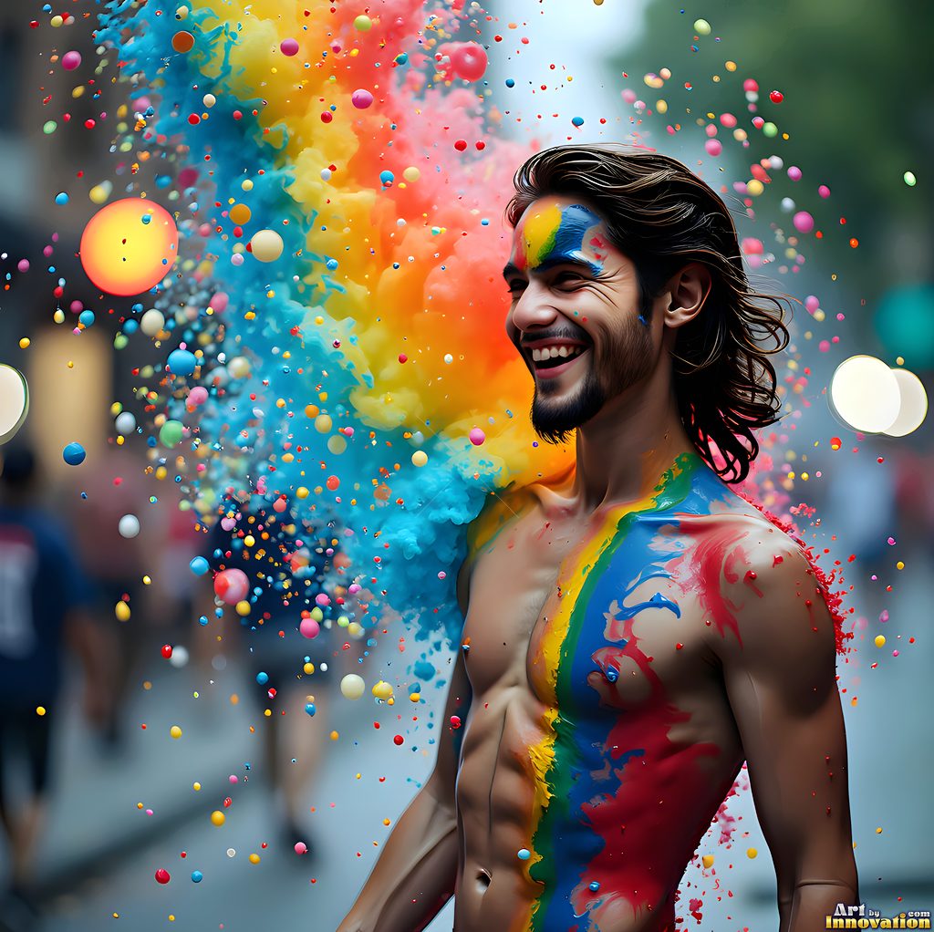 Body Paint Splat Fun - AI Abstract Art