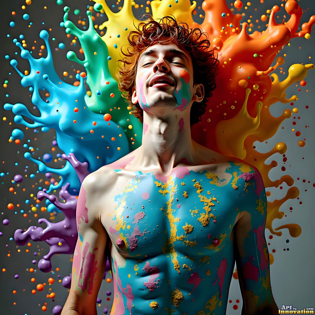 Body Paint Splat Fun - AI Abstract Art