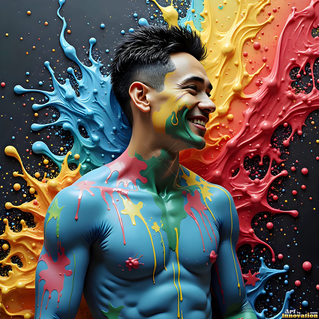 Body Paint Splat Fun - AI Abstract Art