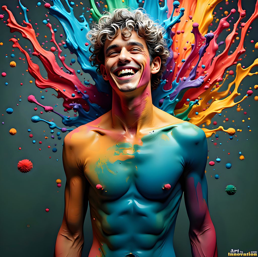 Body Paint Splat Fun - AI Abstract Art