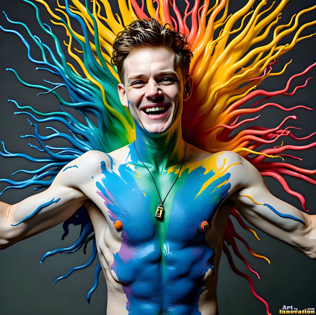 Body Paint Splat Fun - AI Abstract Art