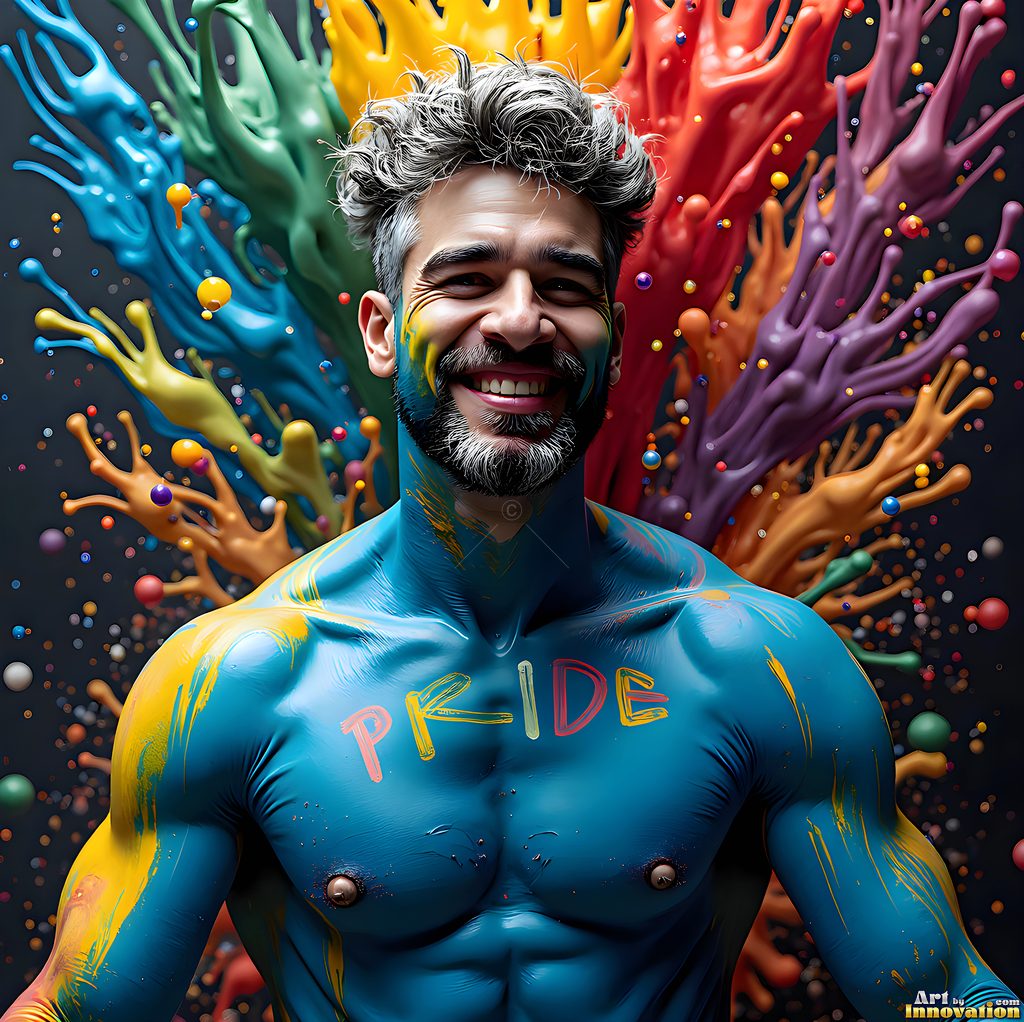 Body Paint Splat Fun - AI Abstract Art