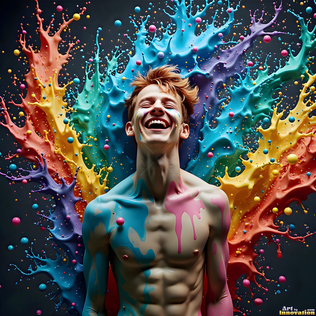 Body Paint Splat Fun - AI Abstract Art