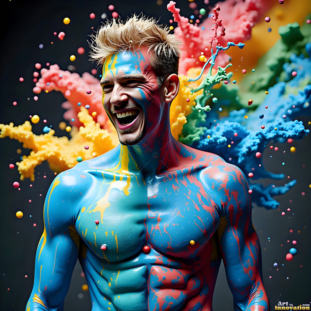 Body Paint Splat Fun - AI Abstract Art