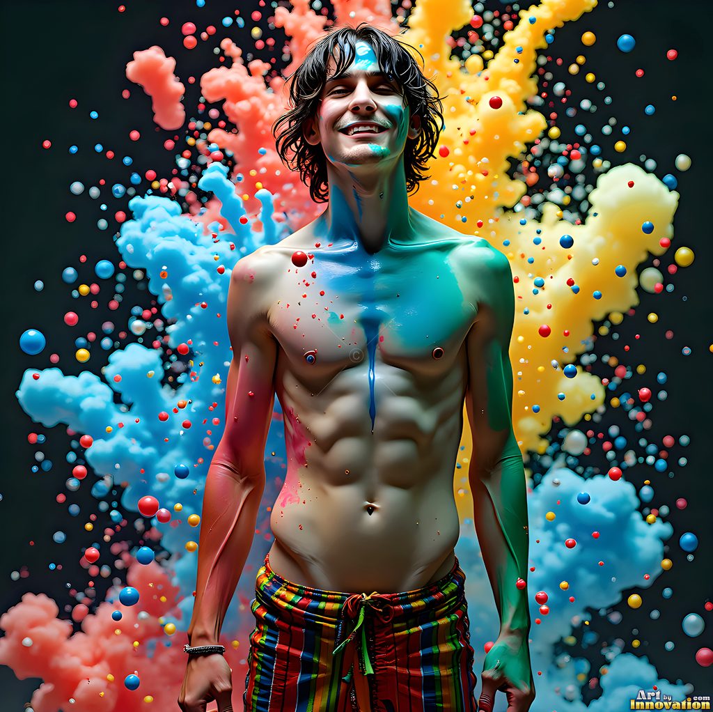 Body Paint Splat Fun - AI Abstract Art