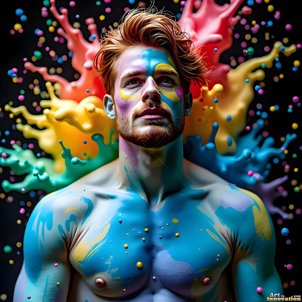 Body Paint Splat Fun - AI Abstract Art