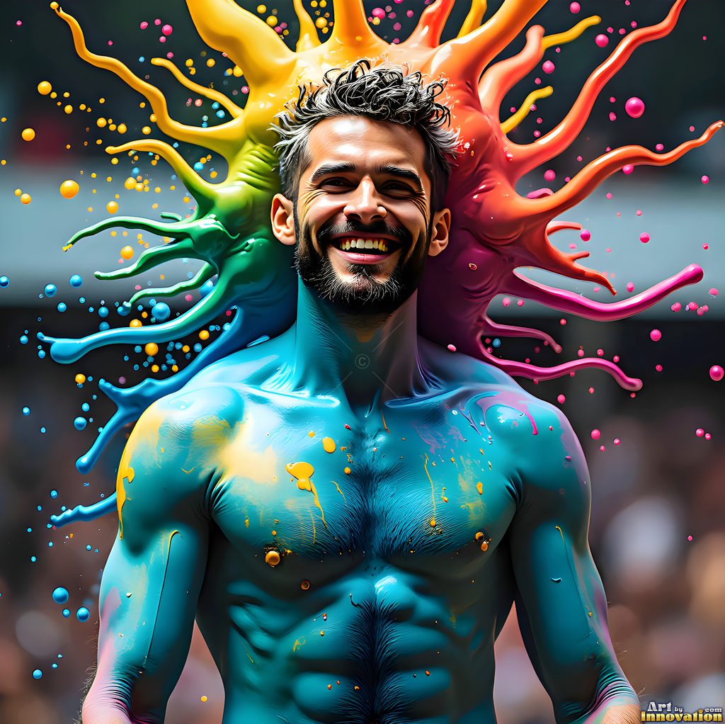 Body Paint Splat Fun - AI Abstract Art