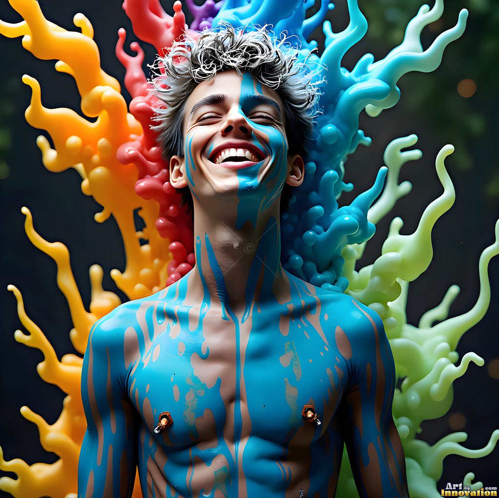 Body Paint Splat Fun - AI Abstract Art
