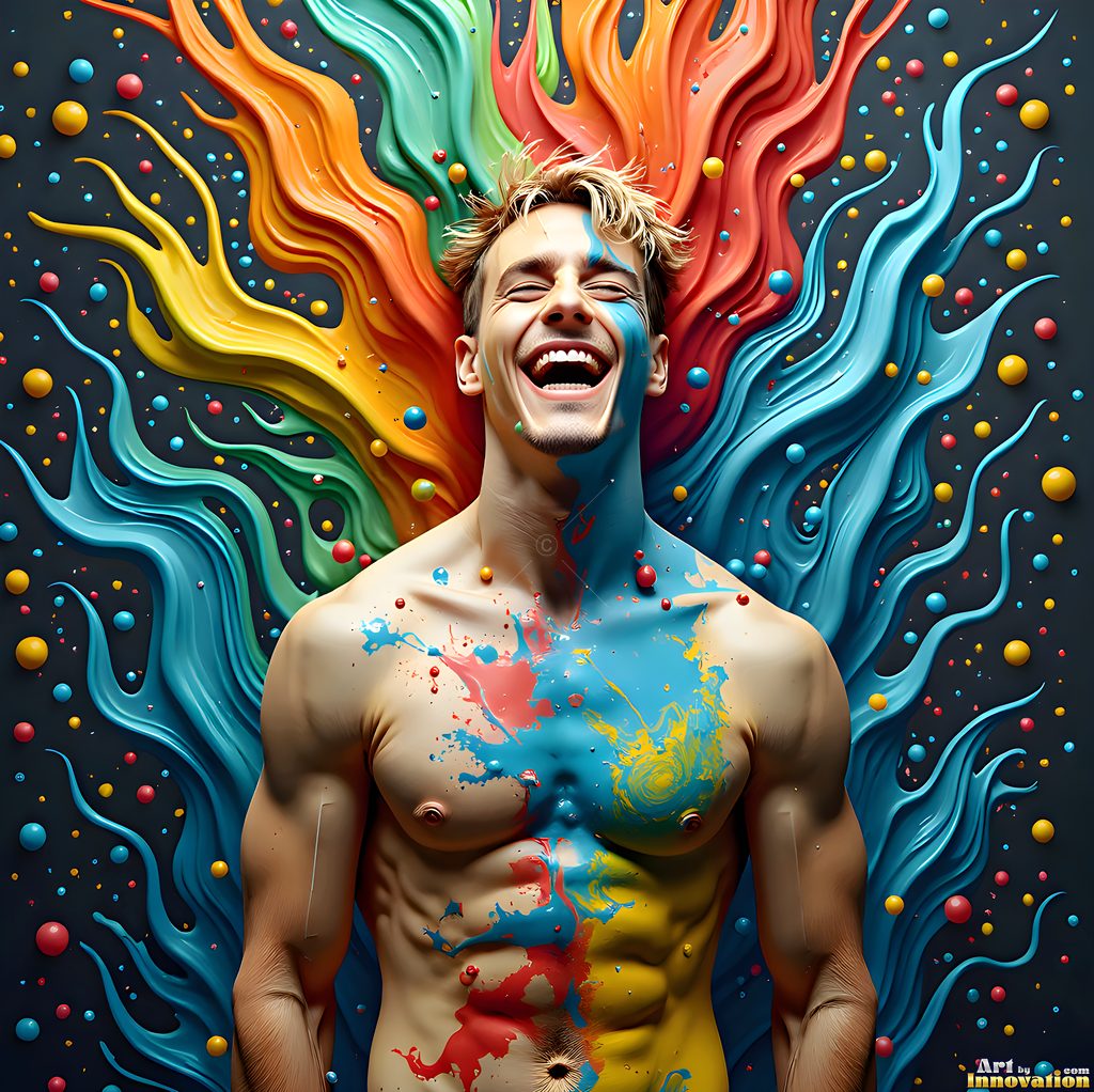 Body Paint Splat Fun - AI Abstract Art