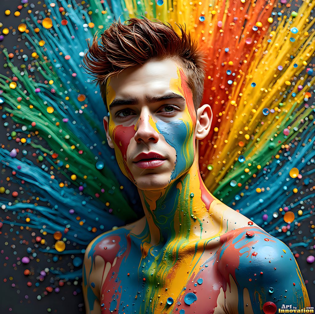 Body Paint Splat Fun - AI Abstract Art