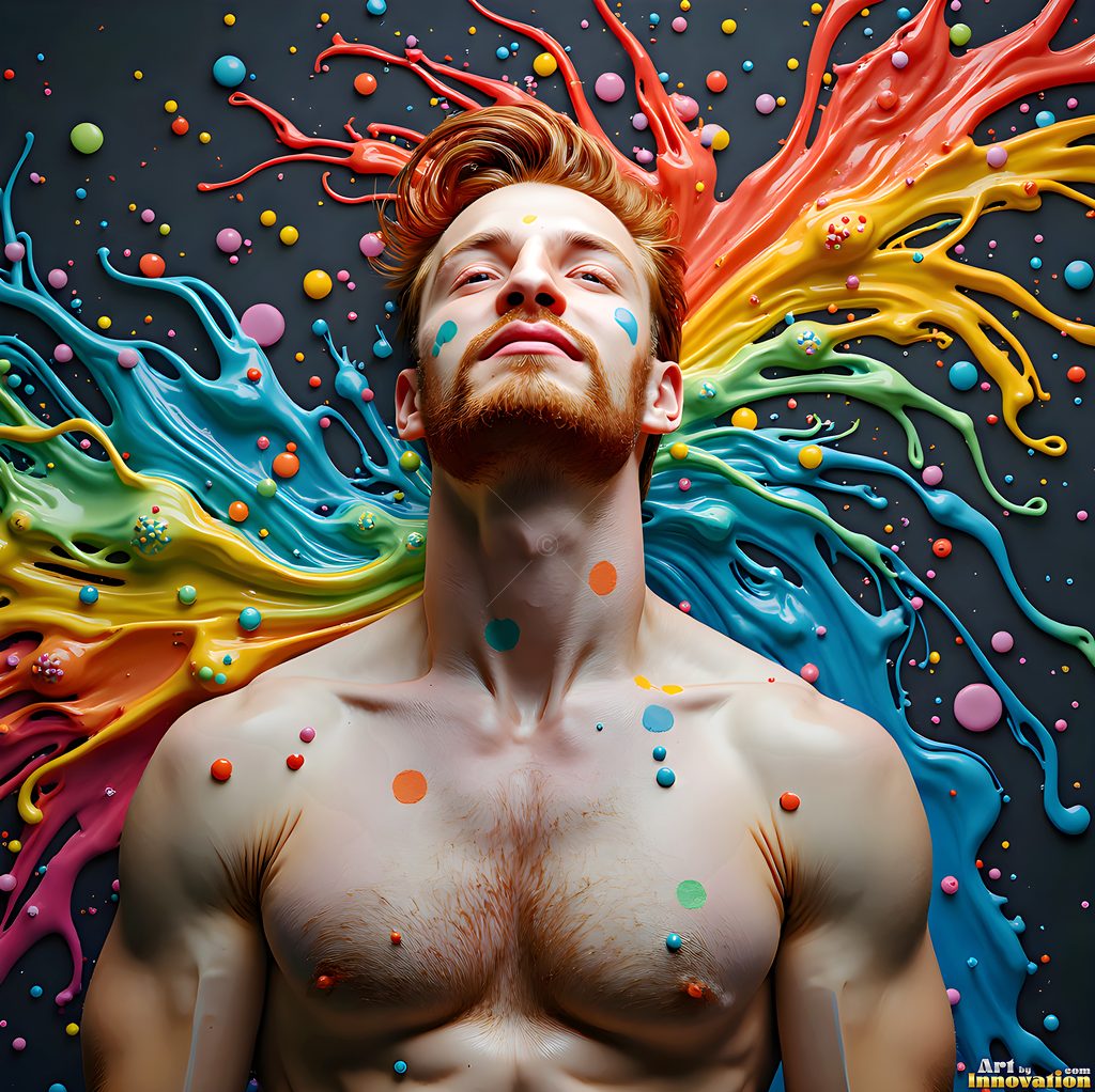 Body Paint Splat Fun - AI Abstract Art