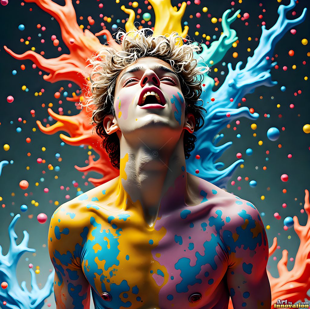 Body Paint Splat Fun - AI Abstract Art