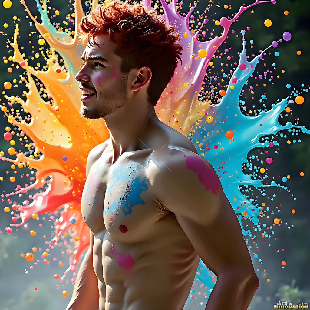 Body Paint Splat Fun - AI Abstract Art