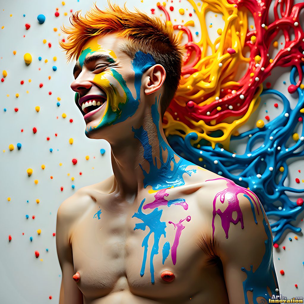 Body Paint Splat Fun - AI Abstract Art
