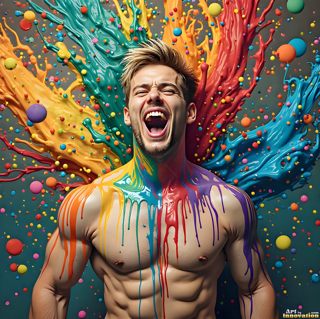 Body Paint Splat Fun - AI Abstract Art