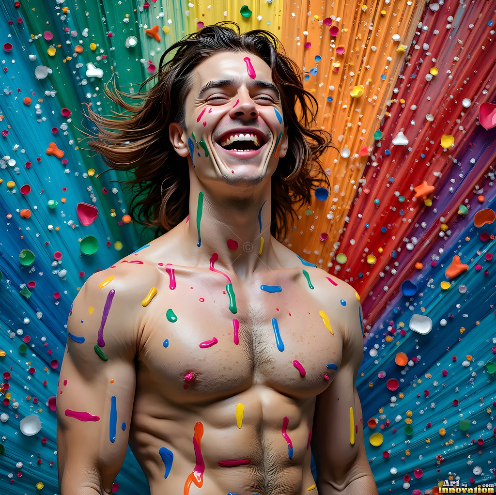 Body Paint Splat Fun - AI Abstract Art