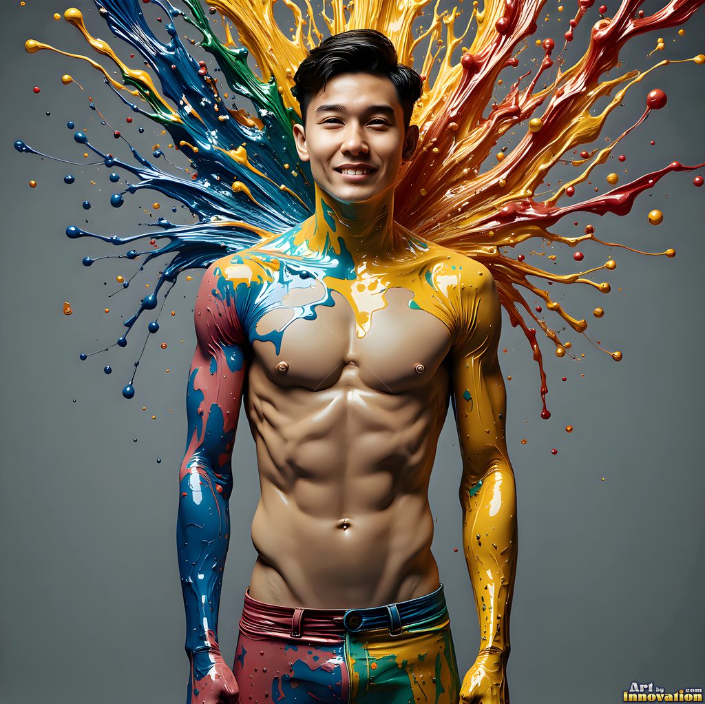Body Paint Splat Fun - AI Abstract Art