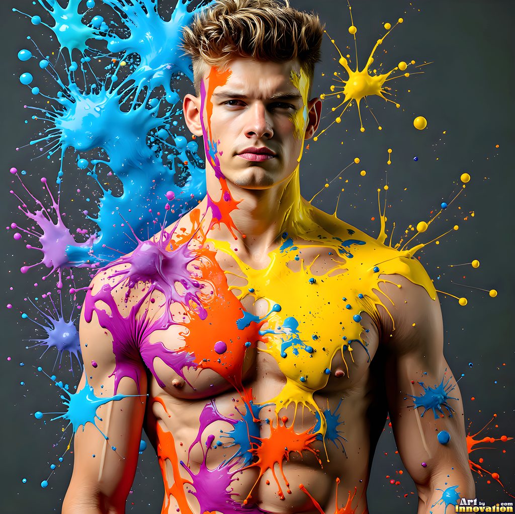 Body Paint Splat Fun - AI Abstract Art