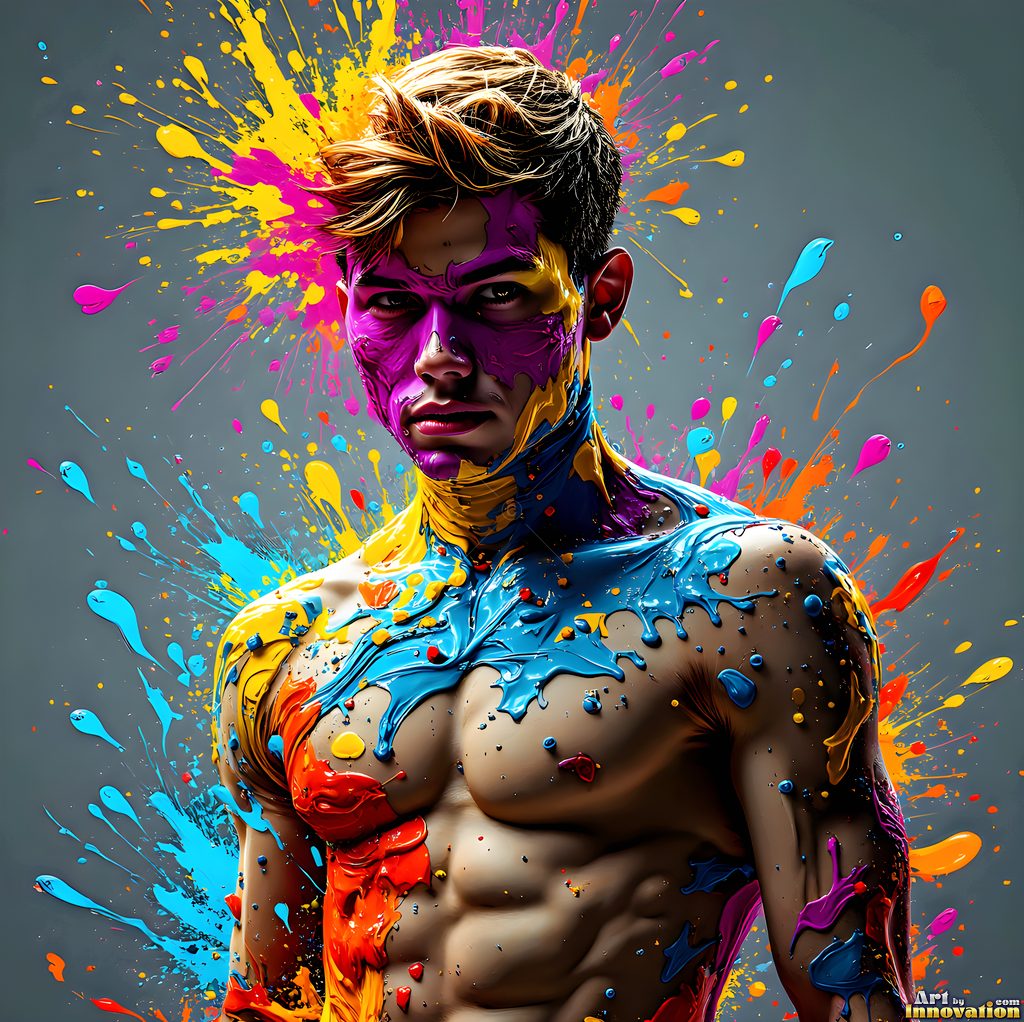 Body Paint Splat Fun - AI Abstract Art