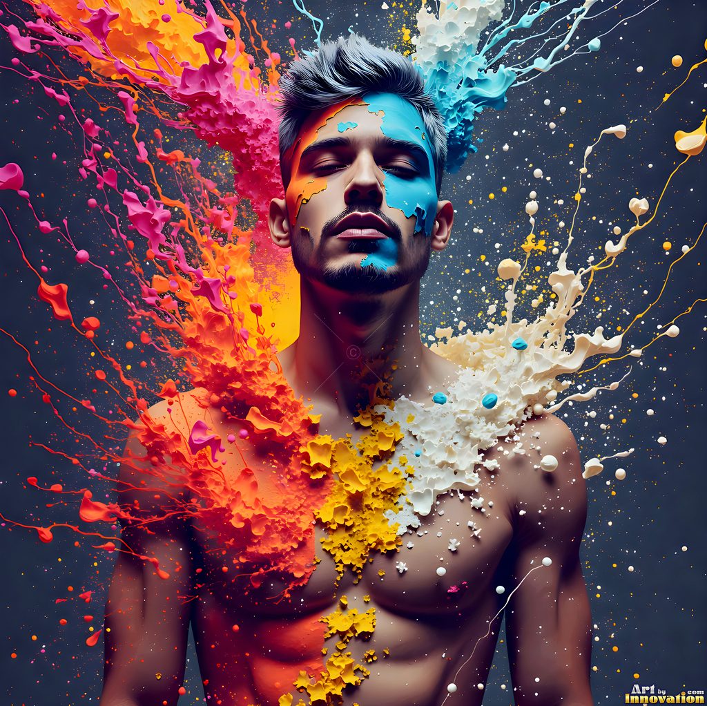 Body Paint Splat Fun - AI Abstract Art