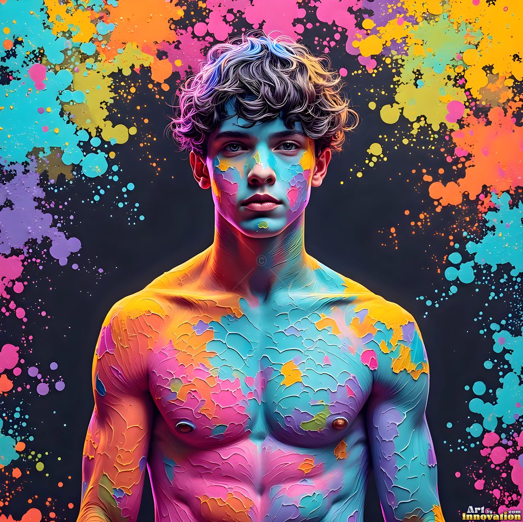 Body Paint Splat Fun - AI Abstract Art