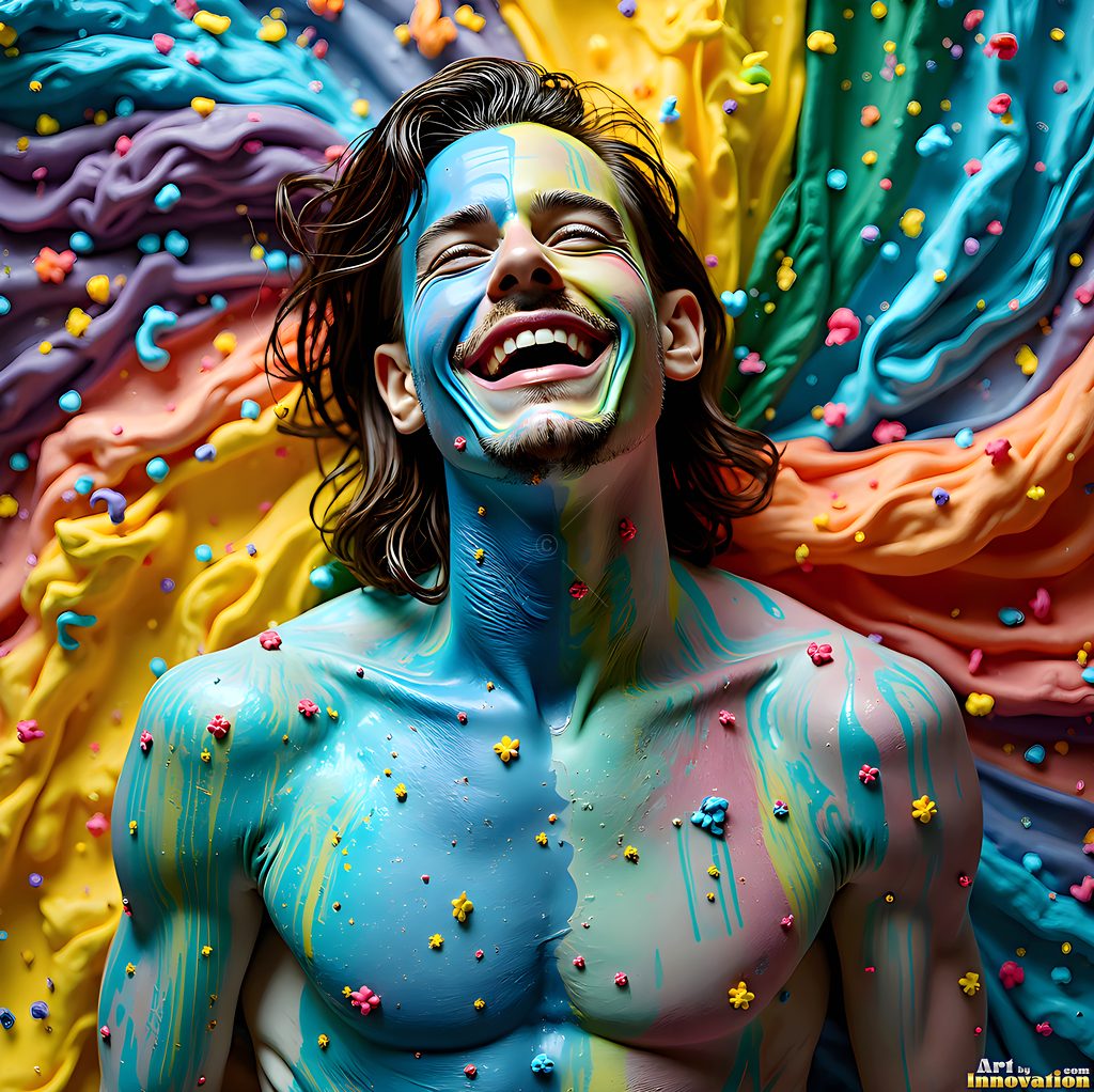 Body Paint Splat Fun - AI Abstract Art