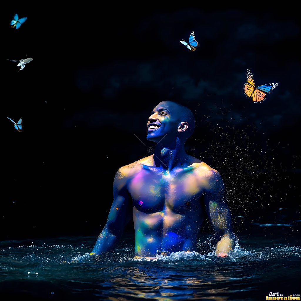 Men Enveloped by Color - AI Abstract Art | Art by Innovation