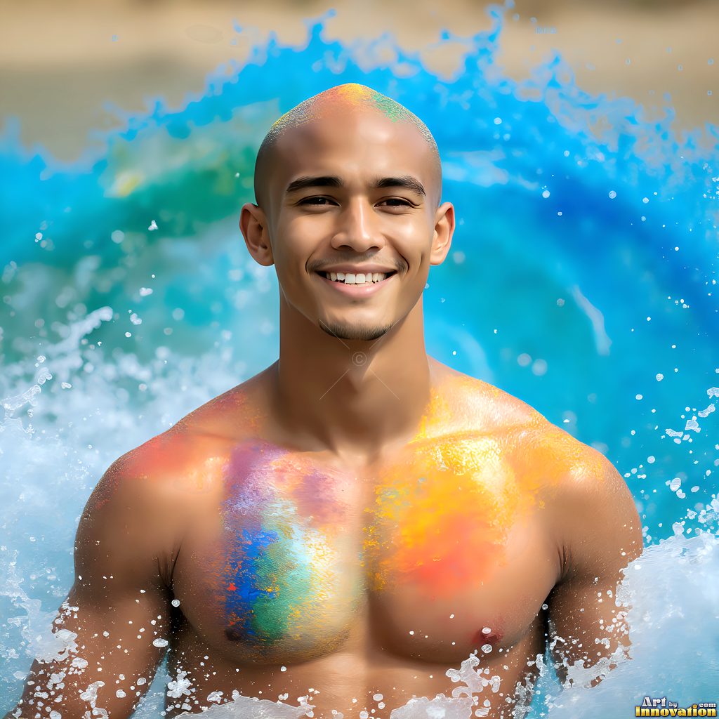 Men Enveloped by Color - AI Abstract Art | Art by Innovation
