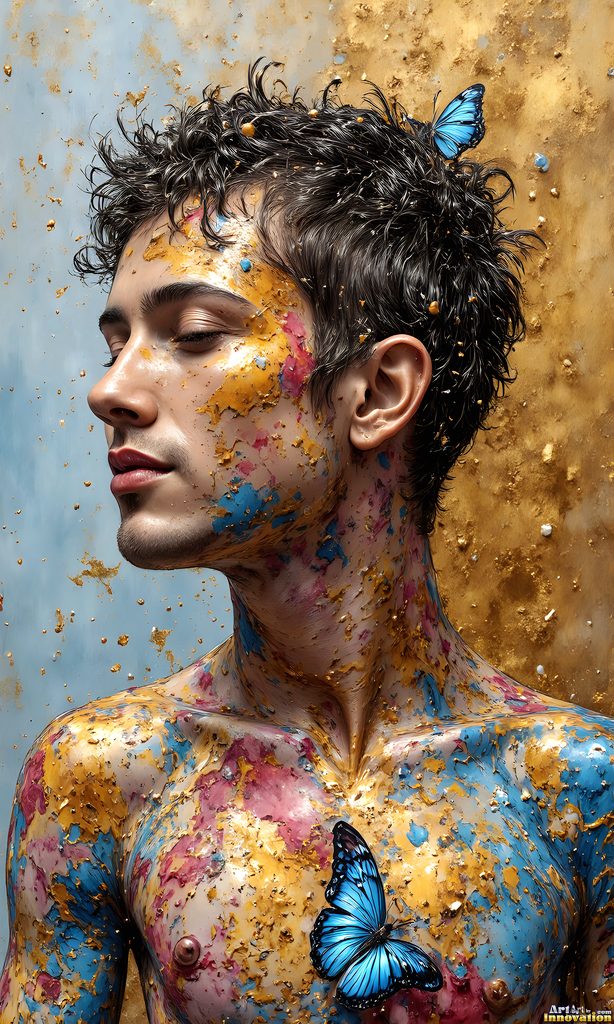 Colorful Happy Male Faces - AI Abstract Art