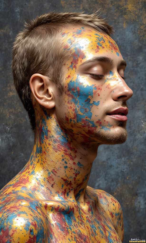 Colorful Happy Male Faces - AI Abstract Art