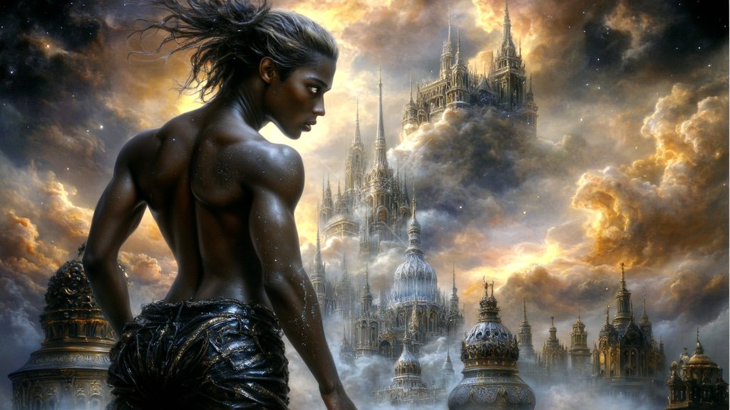 Spirits in the City of Gold - AI Art