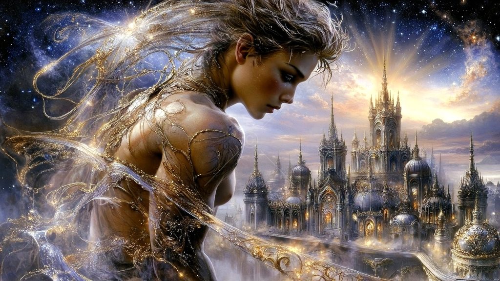Spirits in the City of Gold - AI Art