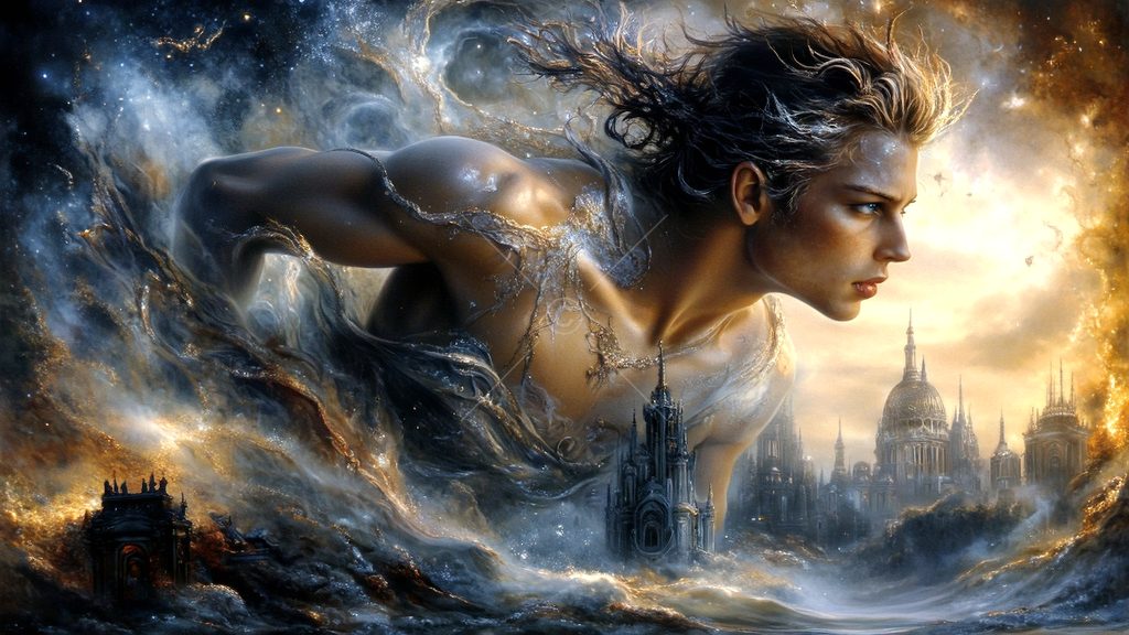 Spirits in the City of Gold - AI Art