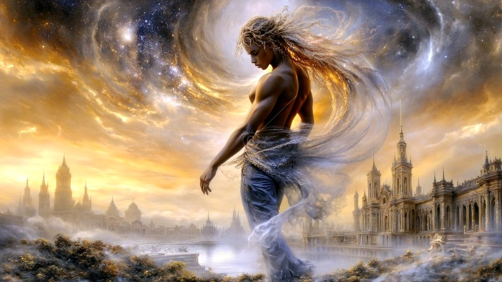 Spirits in the City of Gold - AI Art