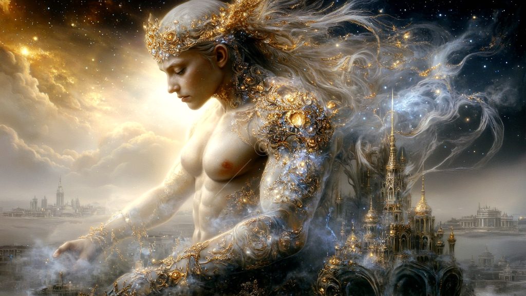 Spirits in the City of Gold - AI Art