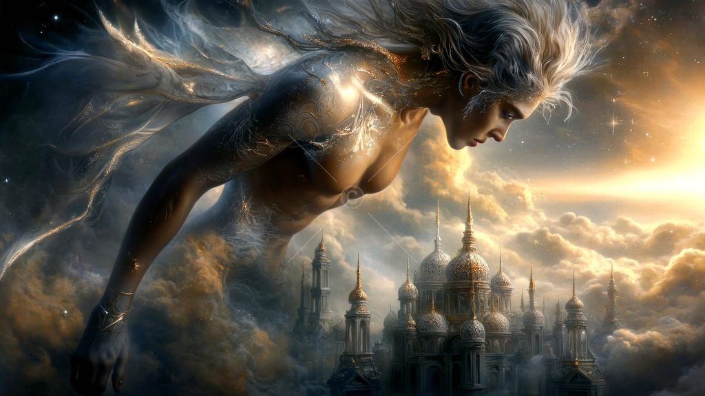 Spirits in the City of Gold - AI Art