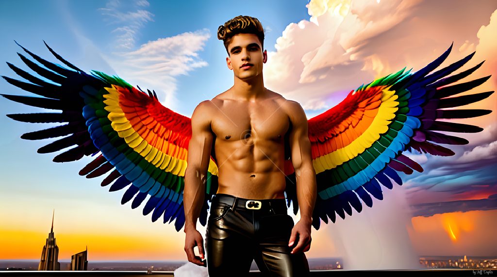 Wings of Pride - AI LGBTQ Fantasy Art