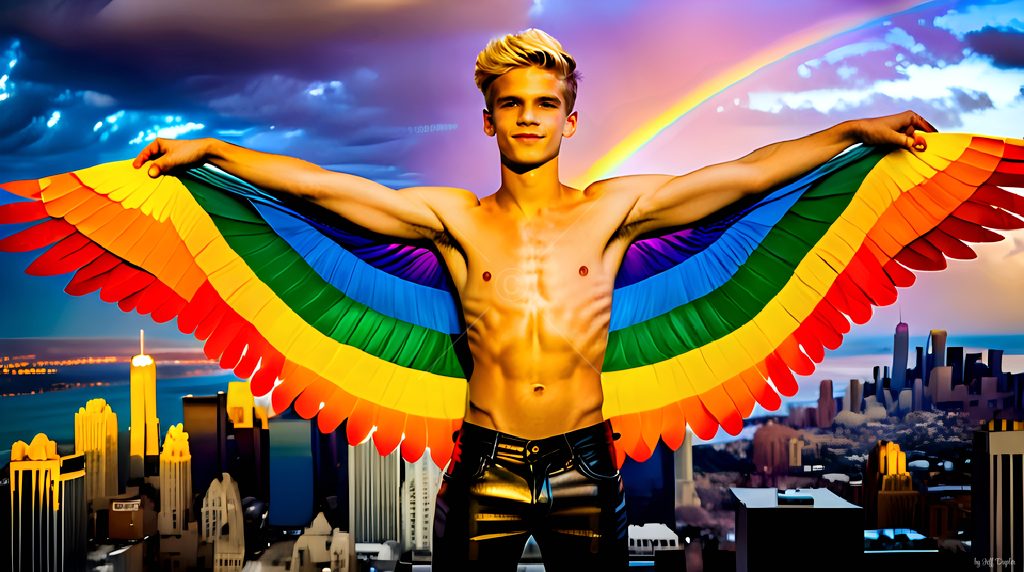 Wings of Pride - AI LGBTQ Fantasy Art