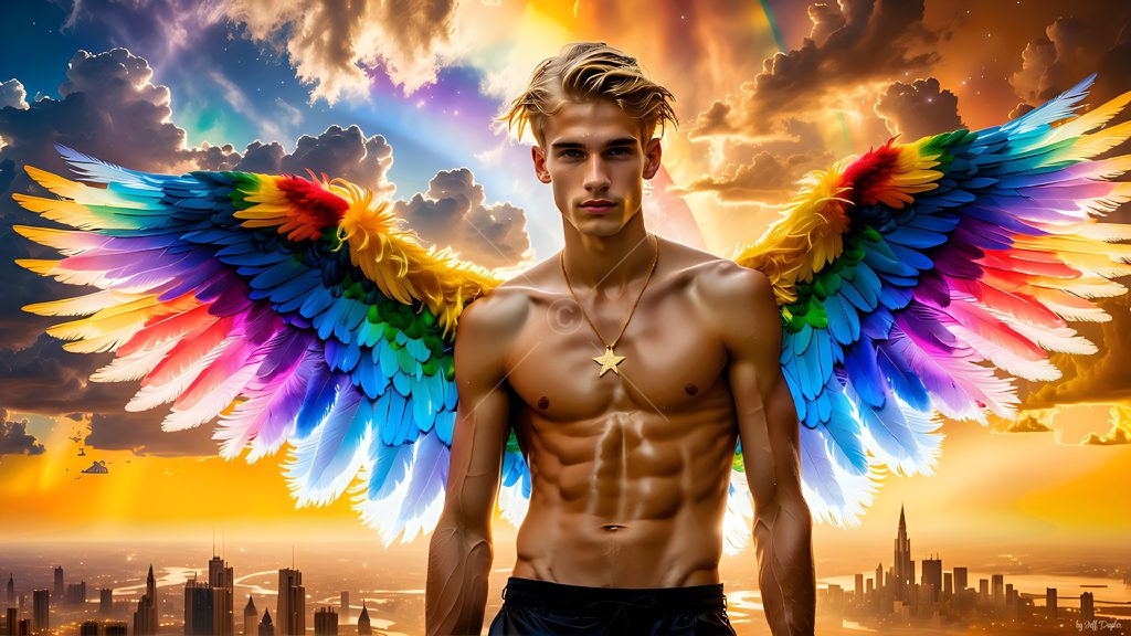 Wings of Pride - AI LGBTQ Fantasy Art